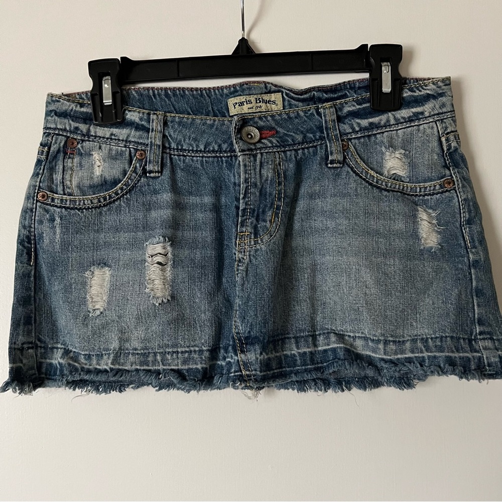 💙 2 for $20 - Paris Blues Y2K Distressed Jean Mini Skirt